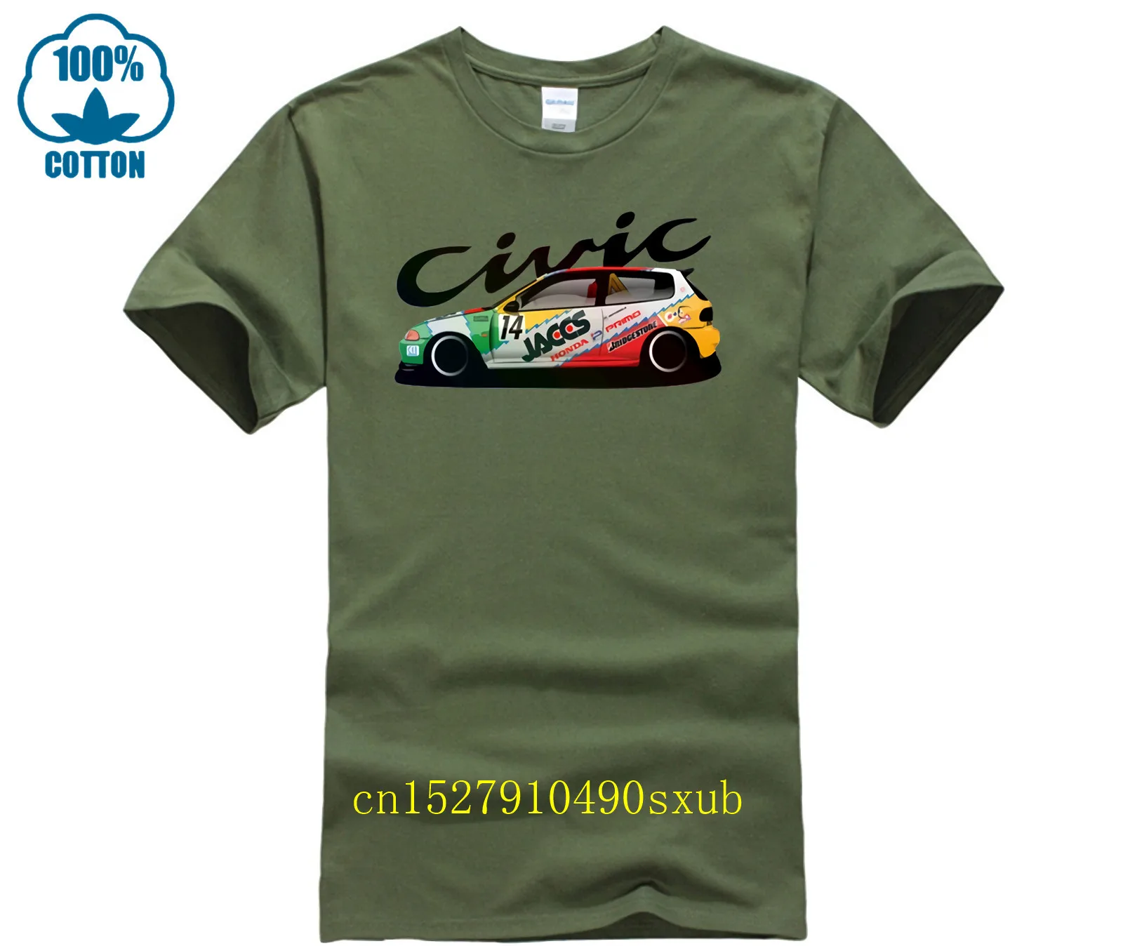 Civic Eg6 Jaccs 90s Jtcc Race Car T Shirt 2024 Newest Summer Men s Short