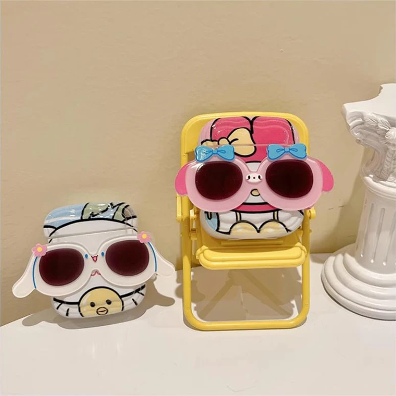 

Ins 3D Eyewear Accessories Sanrio Apple Bluetooth Wireless Headphone Case Kawaii Cinnamoroll Melody Hawaiian Beach Collection