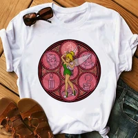 cute tinker bell disney t shirt femme painted style print fashion aesthetic clothes women harajuku versatile home t shirts