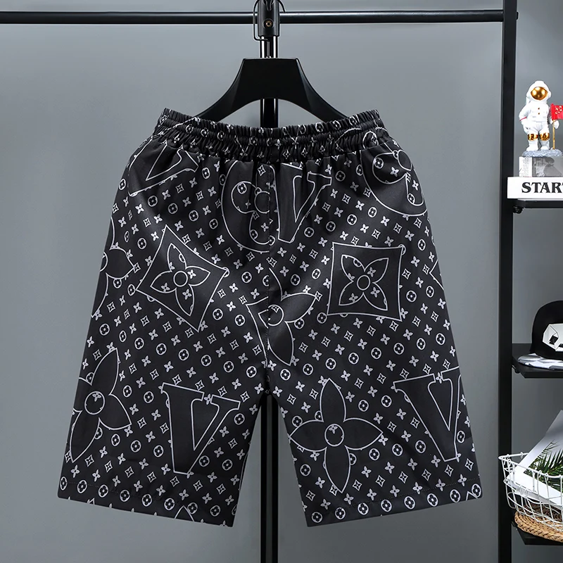 Мужские шорты летние тонкие быстросохнущие шелковые повседневные укороченные