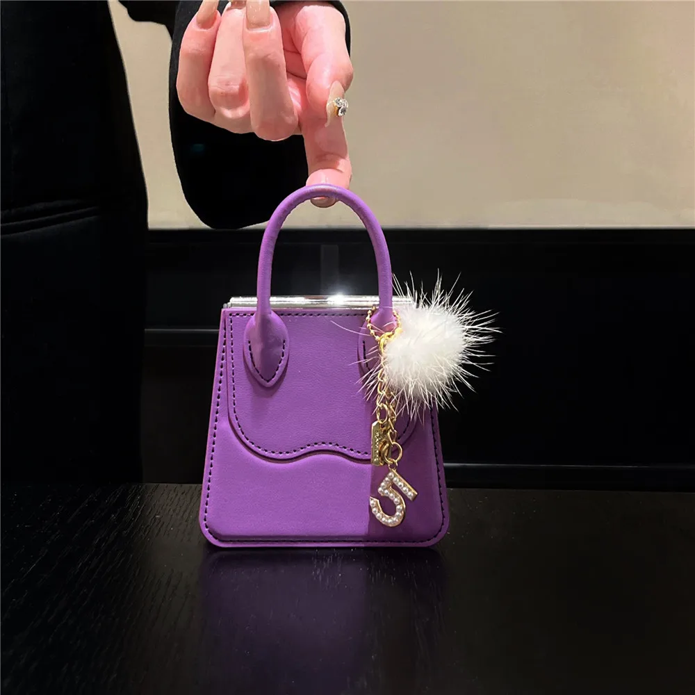 Корейский модный кожаный чехол с жемчужинами и цепочкой для Samsung Galaxy Z Flip5 Flip4 Flip6