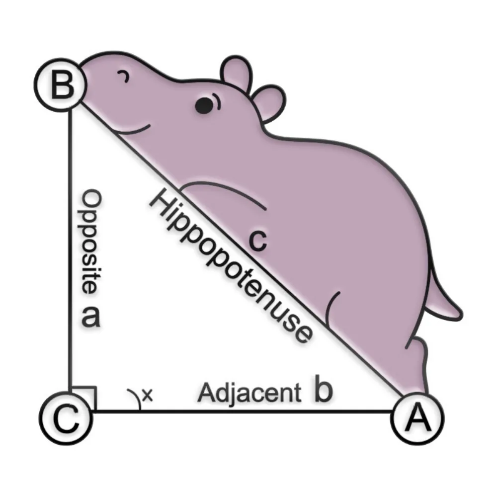 Мультяшные молекулы химиката мозг гиппопотама Черепаха Сплав брошь в форме