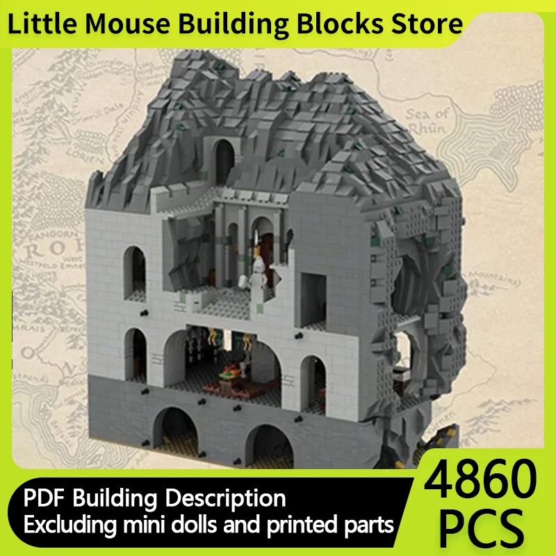 Кольцевая модель фильма MOC строительные кирпичи крепость на камне линия