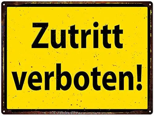 

Металлическая Оловянная вывеска zuтрит Streng Verboten, Настенный декор для мам пещера бар для дома гаража, наружный внутренний Декор настенное иск...