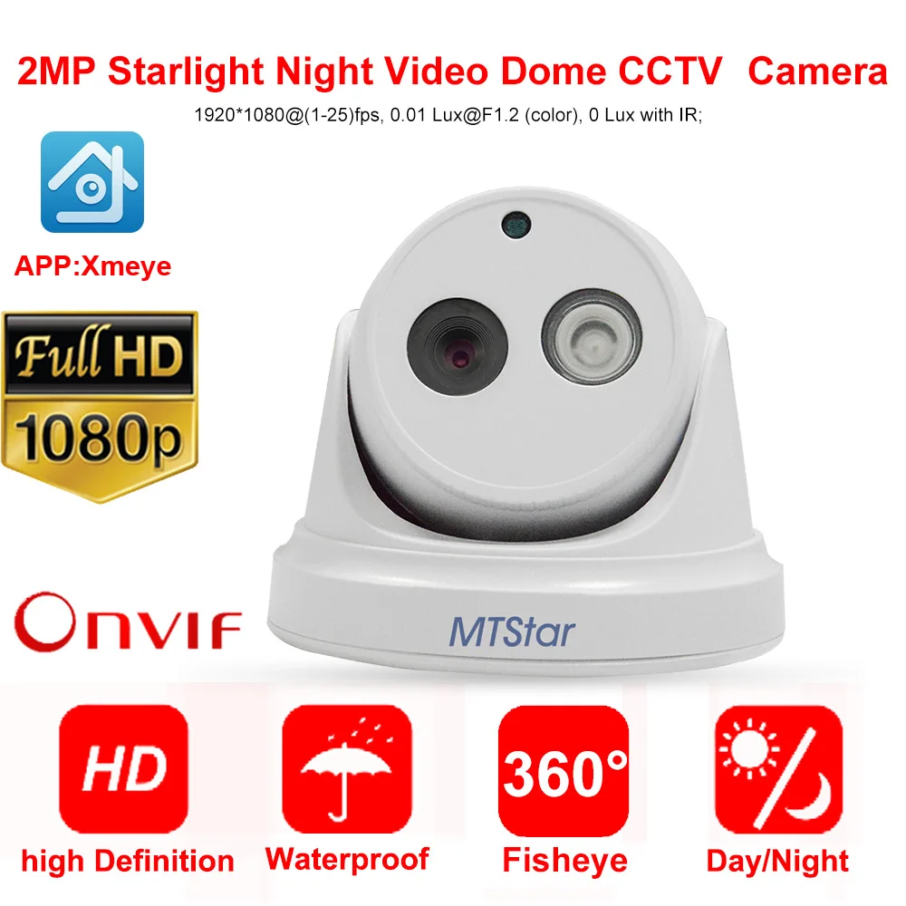 

Outdoor Home HD 2MP Dome Camera IP Network Night Vision Infrared 20m Xmeye APP 1080P PoE Onvif P2P CCTV Security Protection