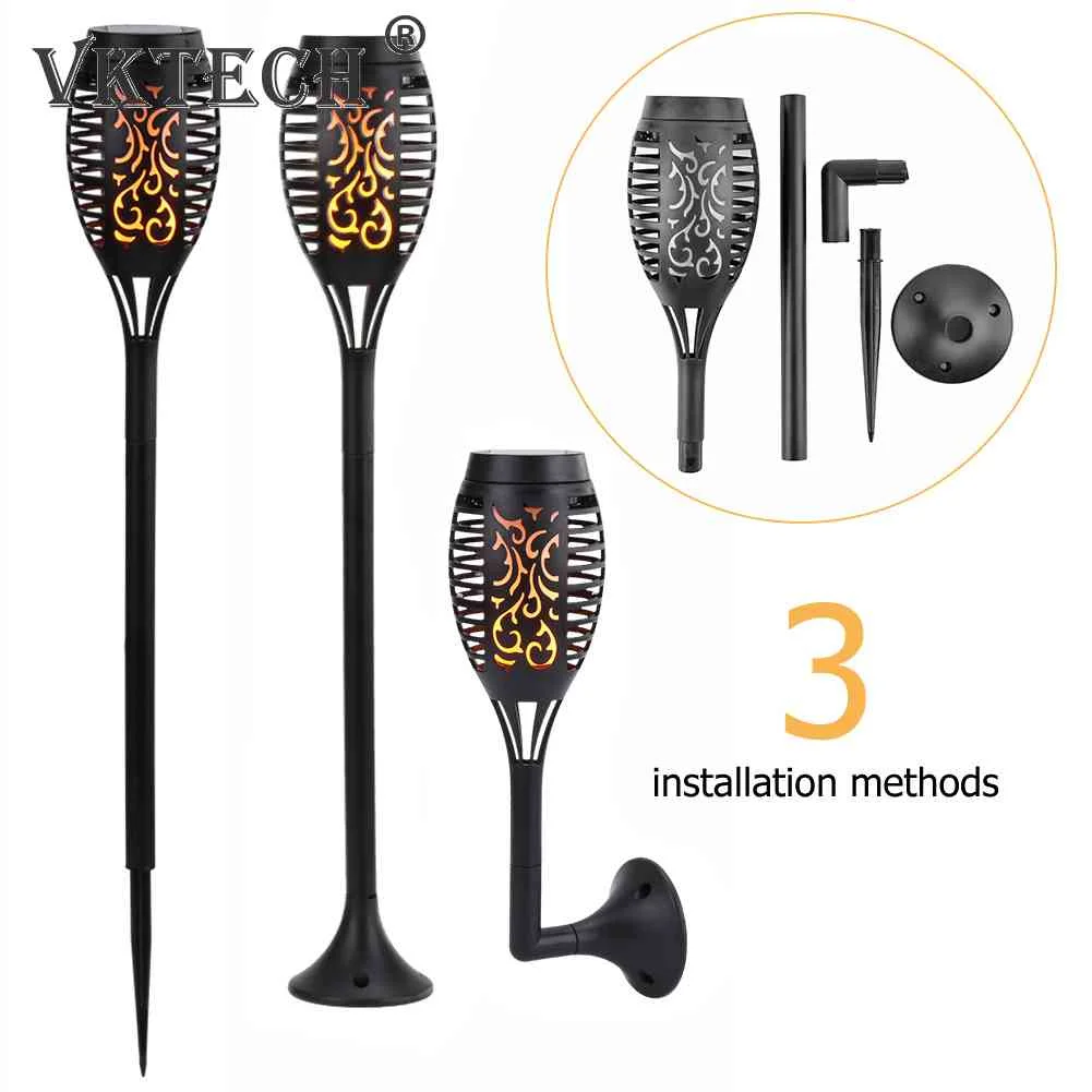 

LED Solar Flickering Dancing Lights Wall-mount Flame Torch Solar Light Outdoor Decorative Lamp for Garden Courtyard Patio Path