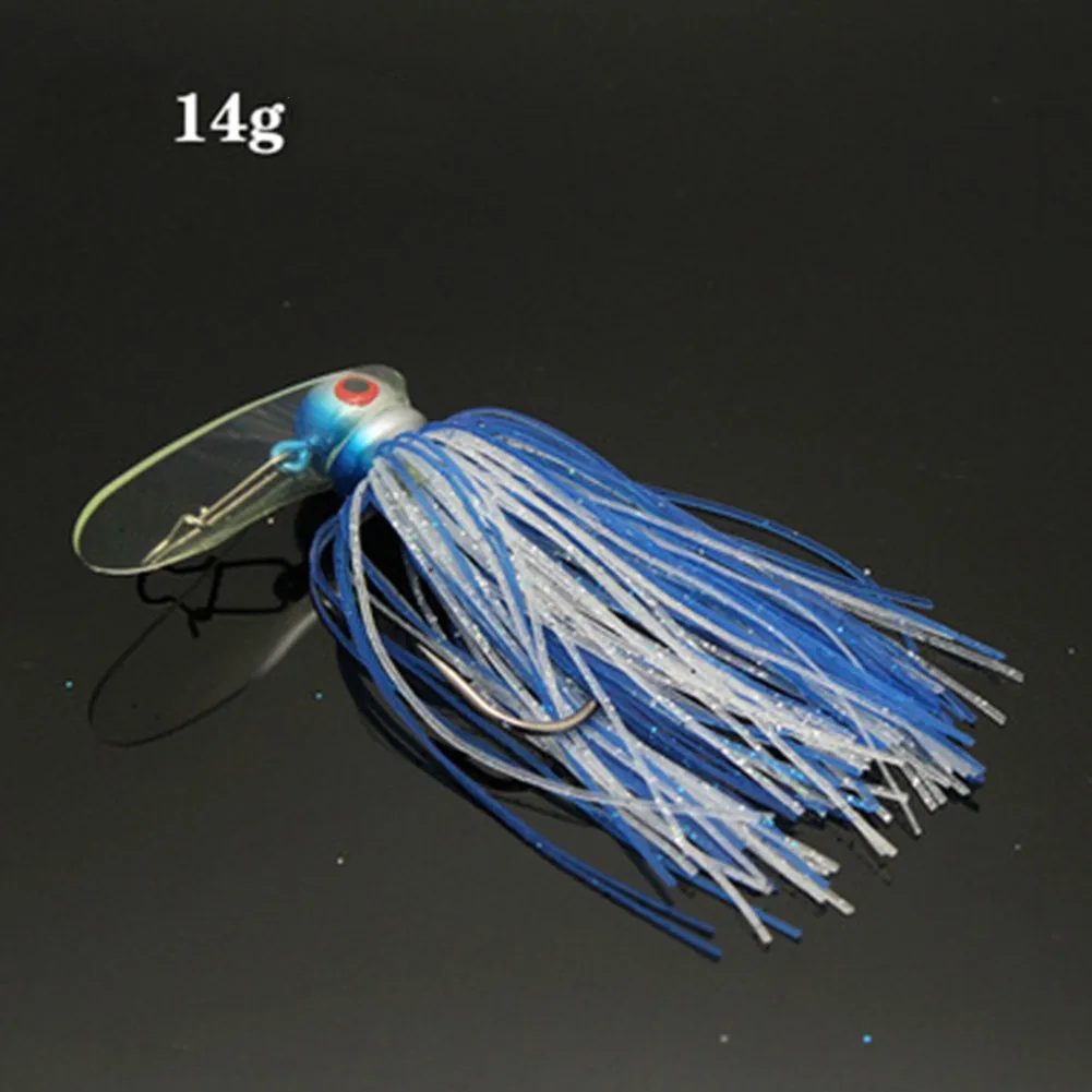 

1pc Jig Fishing Lures Pesca Artificial Bait14g Silicone Bass Jig Skirts Buzzbait Bait Wobbler Rubber Skirt For Pike Walleye