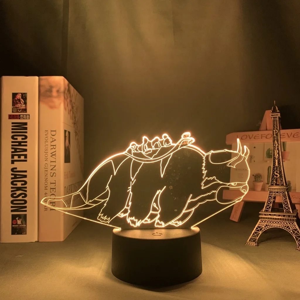

3d Led Night Light Appa Avatar The Last Airbender for Bedroom Decor Birthday Gift Manga Gadget Appa Led Night Lamp 3d