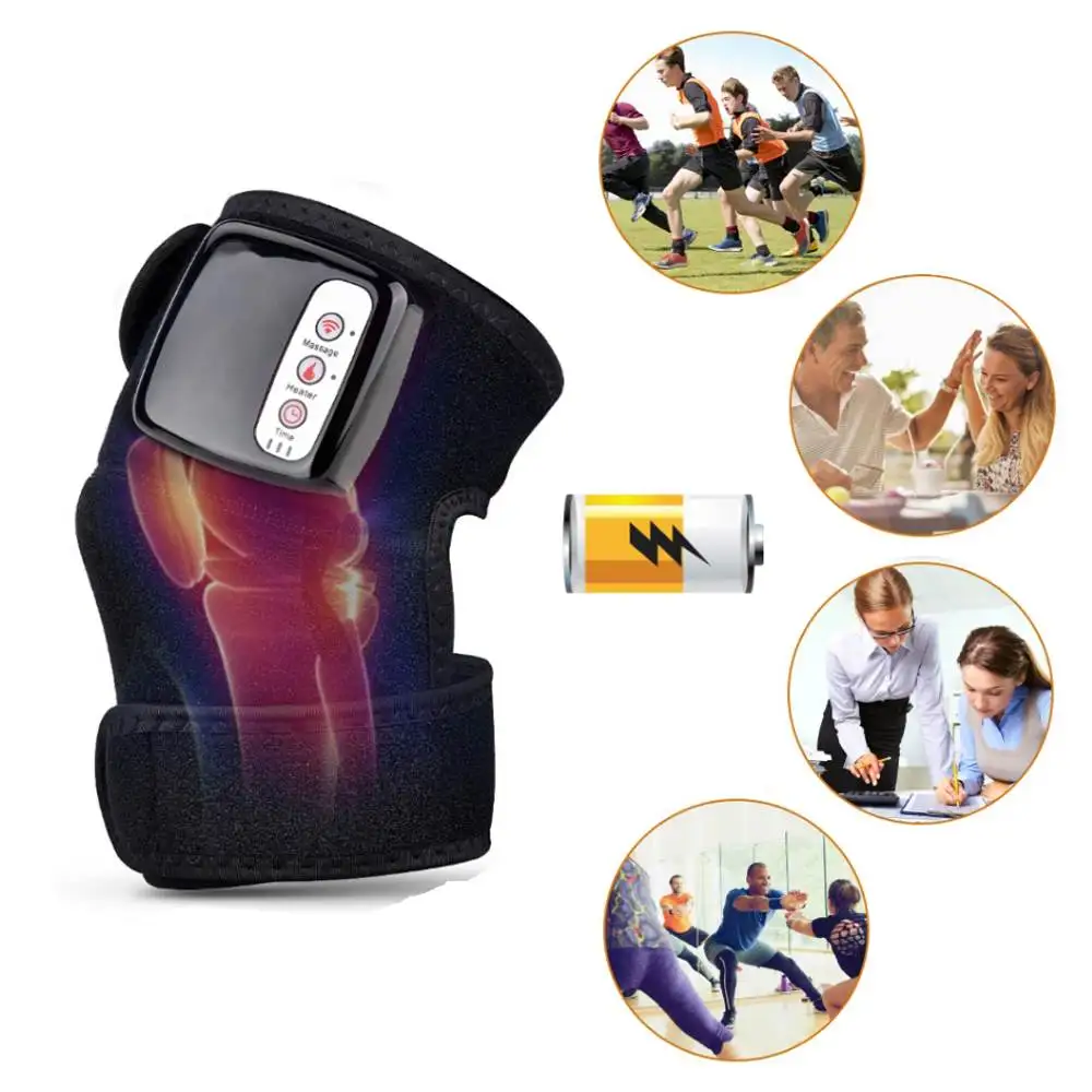 

220V Heated Knee Brace Wrap for Muscle Relaxation Arthritis Pain Relief Rheumatism Portable Electric Heating Knee Pad