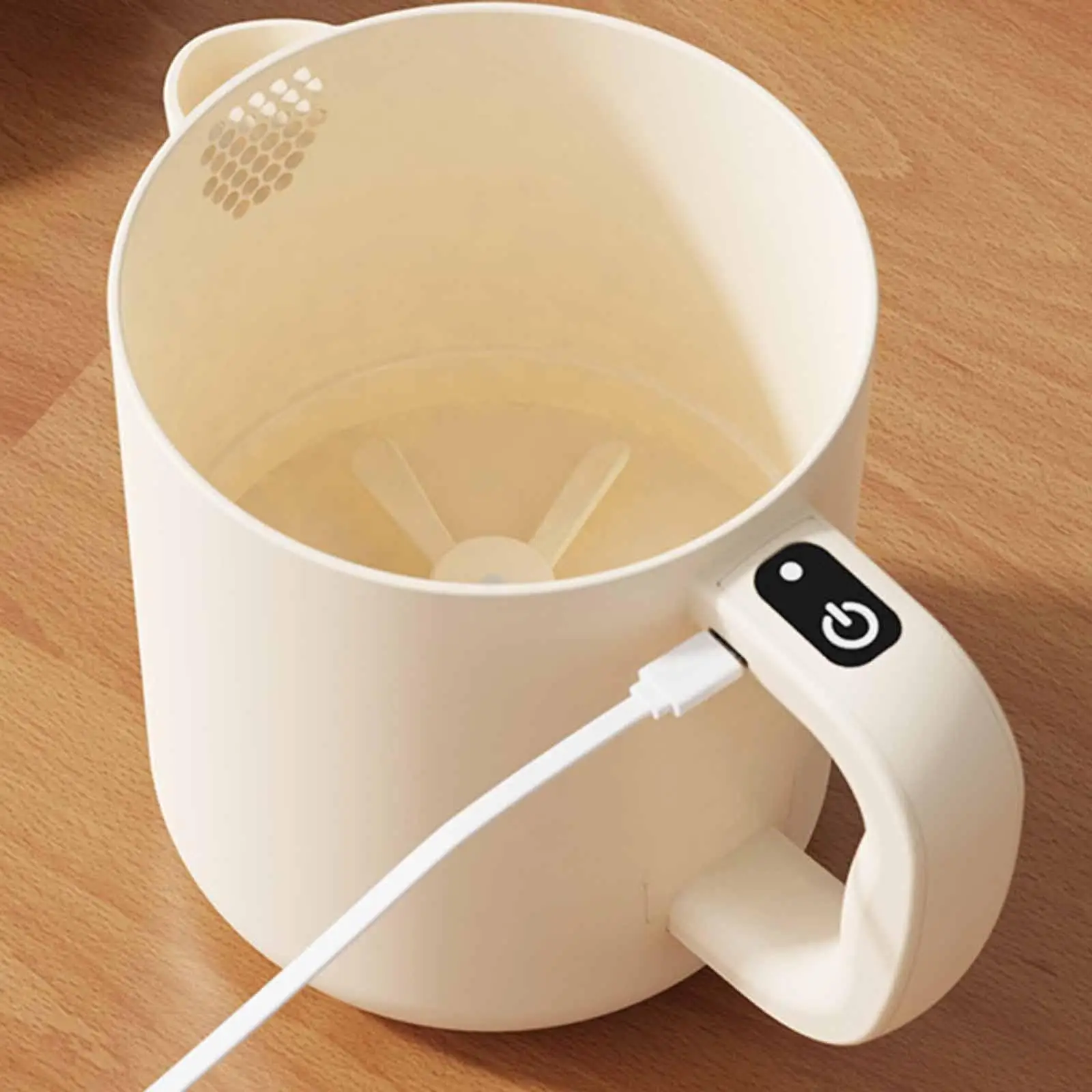 Фото Электрический миксер для яиц для домашнего использования, из полипропилена, легкий, с функцией промывки риса и стаканом-дуршлагом, кухонная утварь для приготовления пищи №1