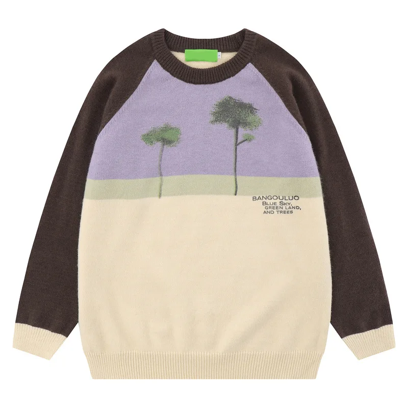 Пуловер мужской/женский трикотажный с круглым вырезом Осенний