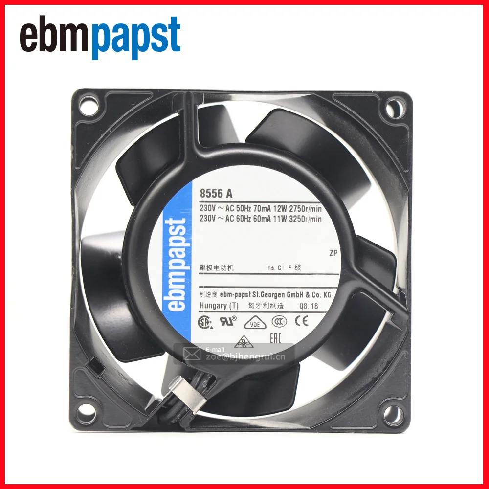 

8556A 230V AC 12/11W 8cm 52m 3/h 80x80x38mm 0.07A 2750 об/мин шариковый подшипник полностью металлический термостойкий осевой вентилятор охлаждения