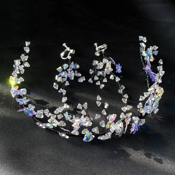 Элегантные свадебные аксессуары для волос, повязка на голову с кристаллами и цветами для девушек на выпускной, украшения для волос, аксессуары для волос, корона принцессы