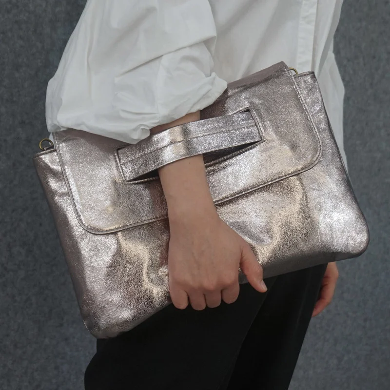 Shoulder Clutches Macbook Bag Pouch Ladies Female Bag Women Bags For Handbag Leather Crossbody Laptop Messenger Big For images - 6