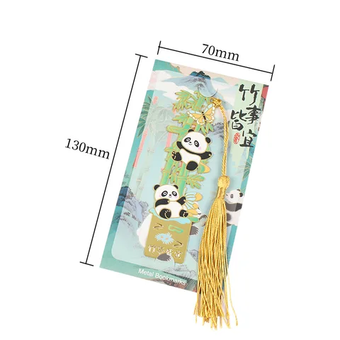 Металлическая закладка для книг с пандой