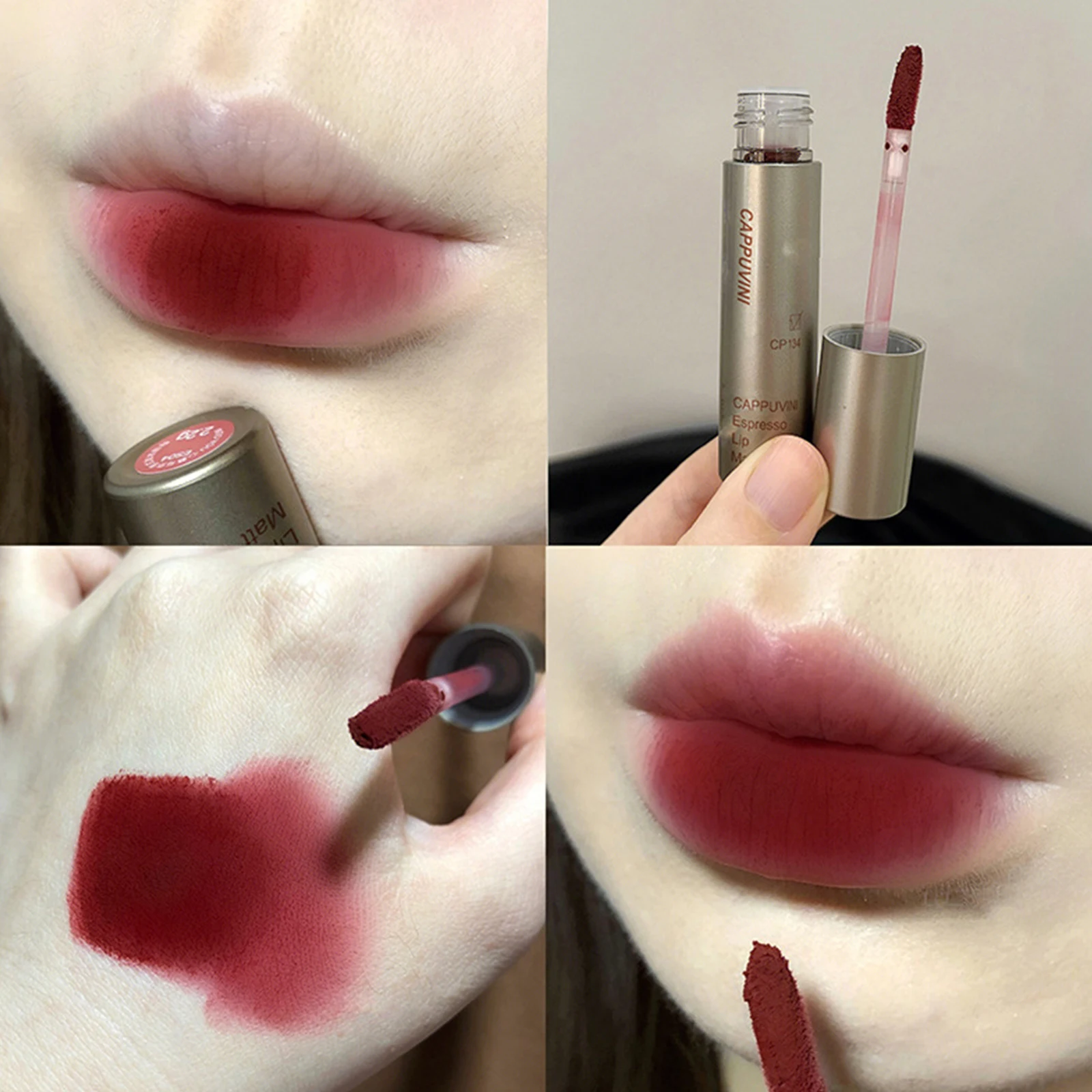 

Velvet Matte Lipstick Liquid Lip Gloss Coffee Waterproof Long Lasting Lip Stick Women Red Brown Lip Tint Women Lip Cosmetic Tool