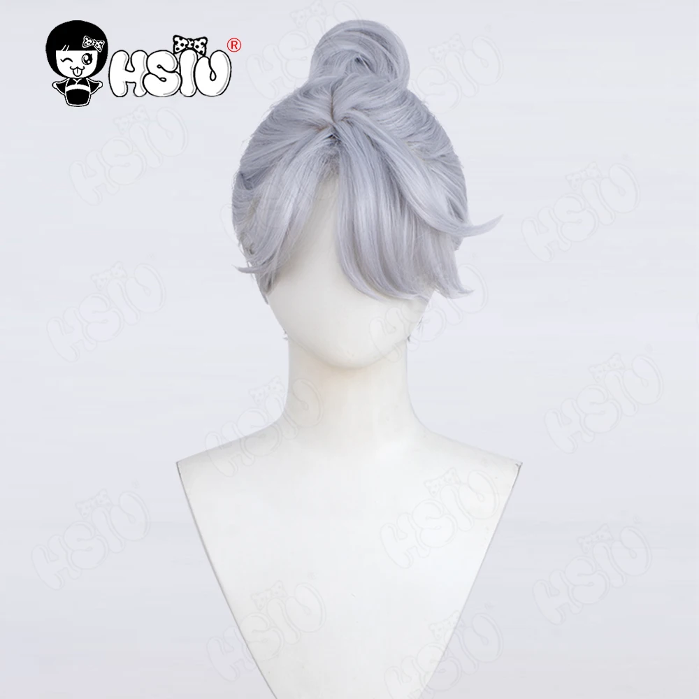 Парик для косплея Aesop Car HSIU 30 см серо-синие короткие волосы синтетический парик +