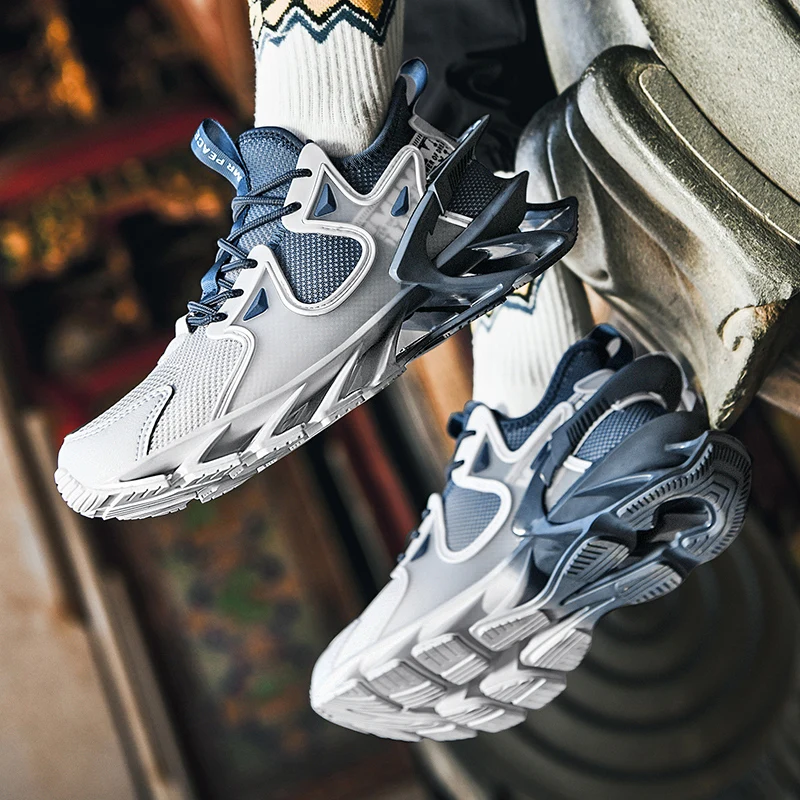 Men Fashion Blade Sneakers Casual Running Shoes For Men Cushion Sneakers Summer Mesh Athletic Sports Jogging Gym Walking Shoes