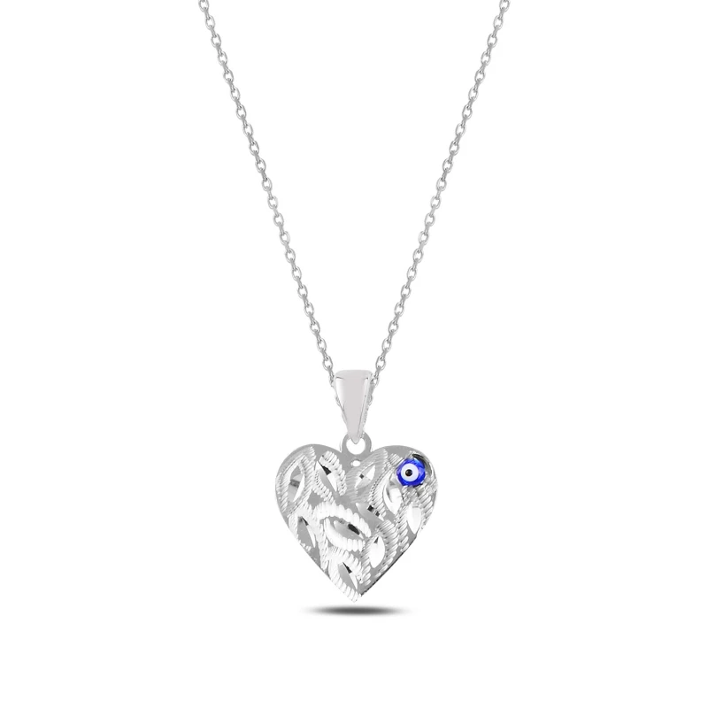 

Silver 925 Sterling Eye & Heart Necklace