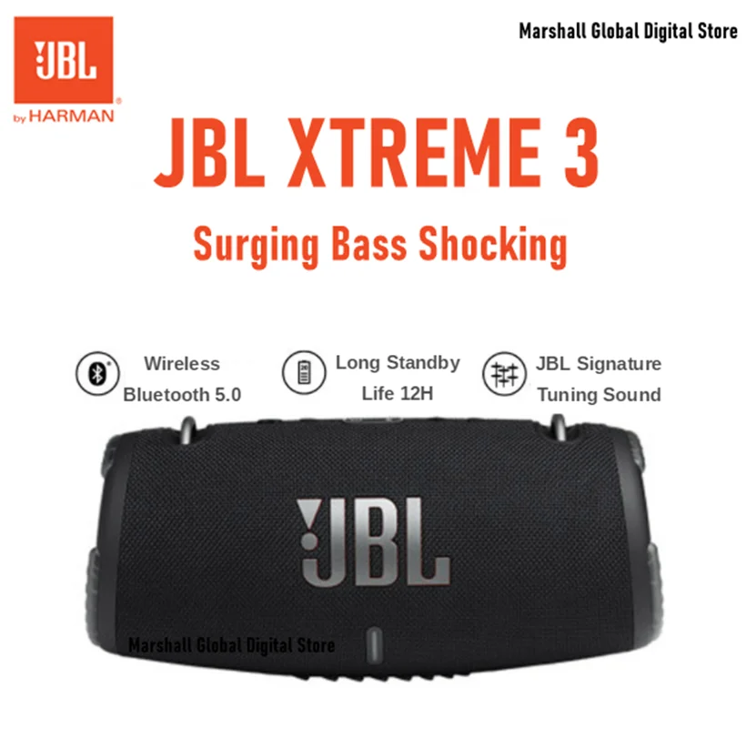 

Original JBL Xtreme3 Music Drum Wireless Bluetooth Audio Waterproof Portable Speaker Charge 5 IP67 Waterproof Bass Sound Stereo