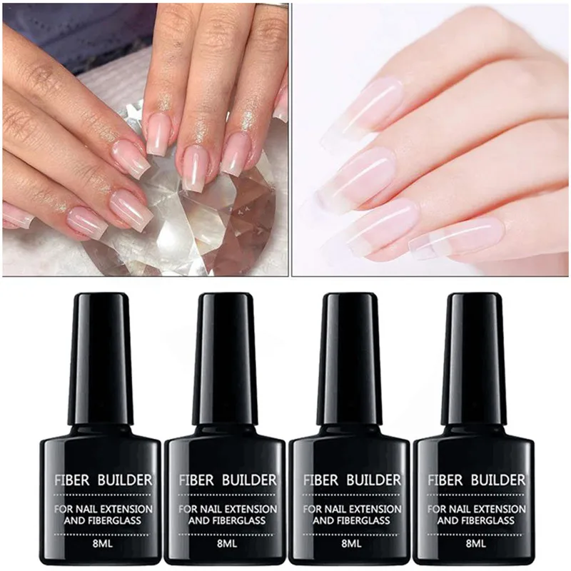 

8ml Nail Fiber UV Gel Polish Fiberglass Extension Building UV Gel Varnish Repair Broken Nails Soak Off UV Gel Extend Nail Tips