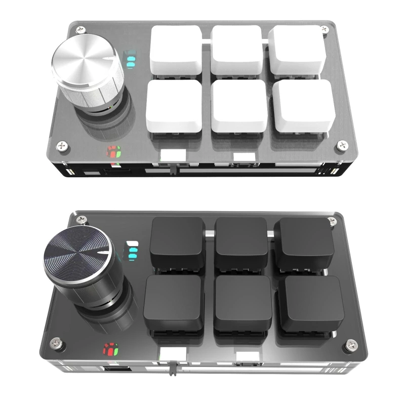 

6-Key Bluetooth-compat Keypad Custom Macro Knob Keyboard Copy Paste Wireless