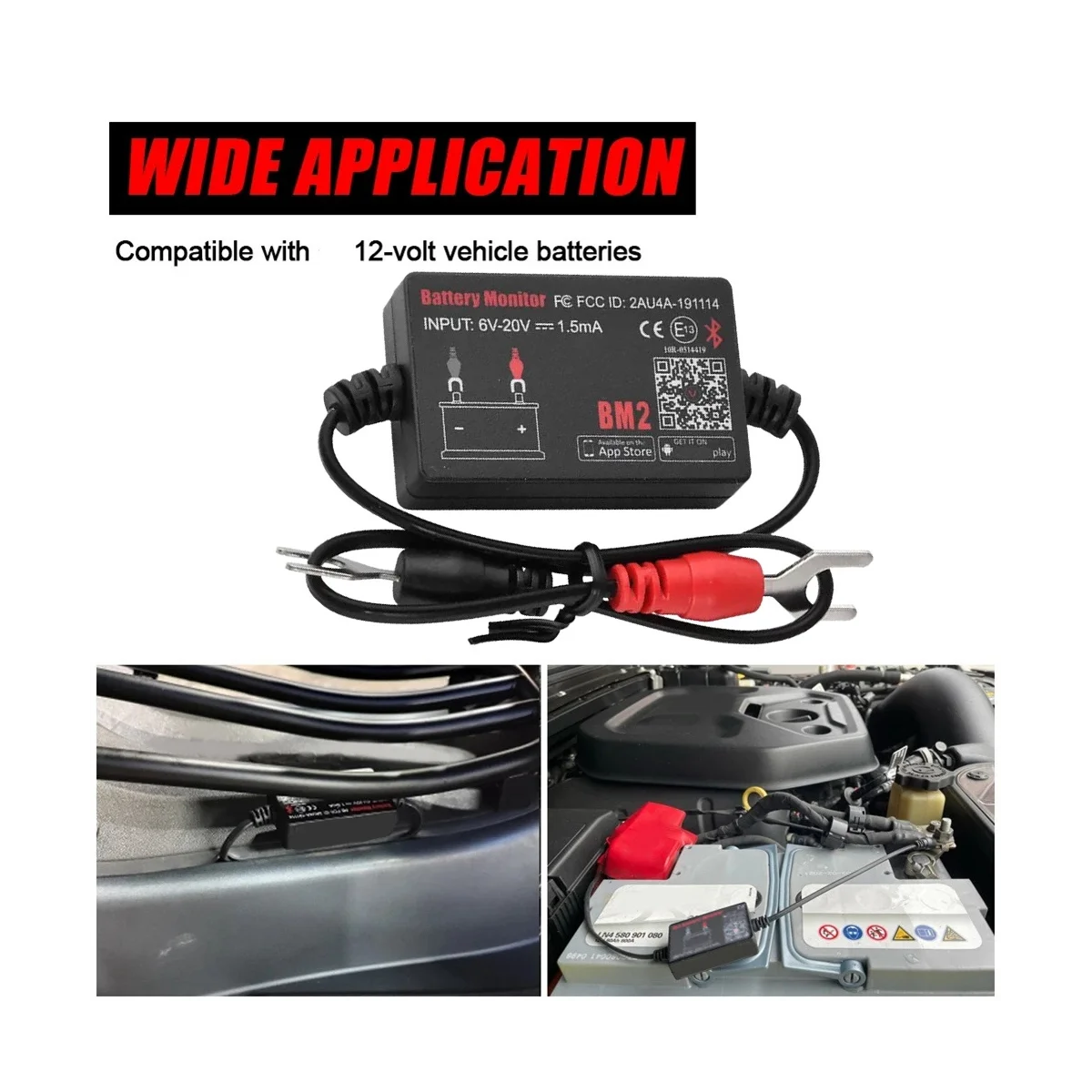 Тестер монитора аккумулятора BM2 Bluetooth 4 0 устройство для измерения напряжения 12 В