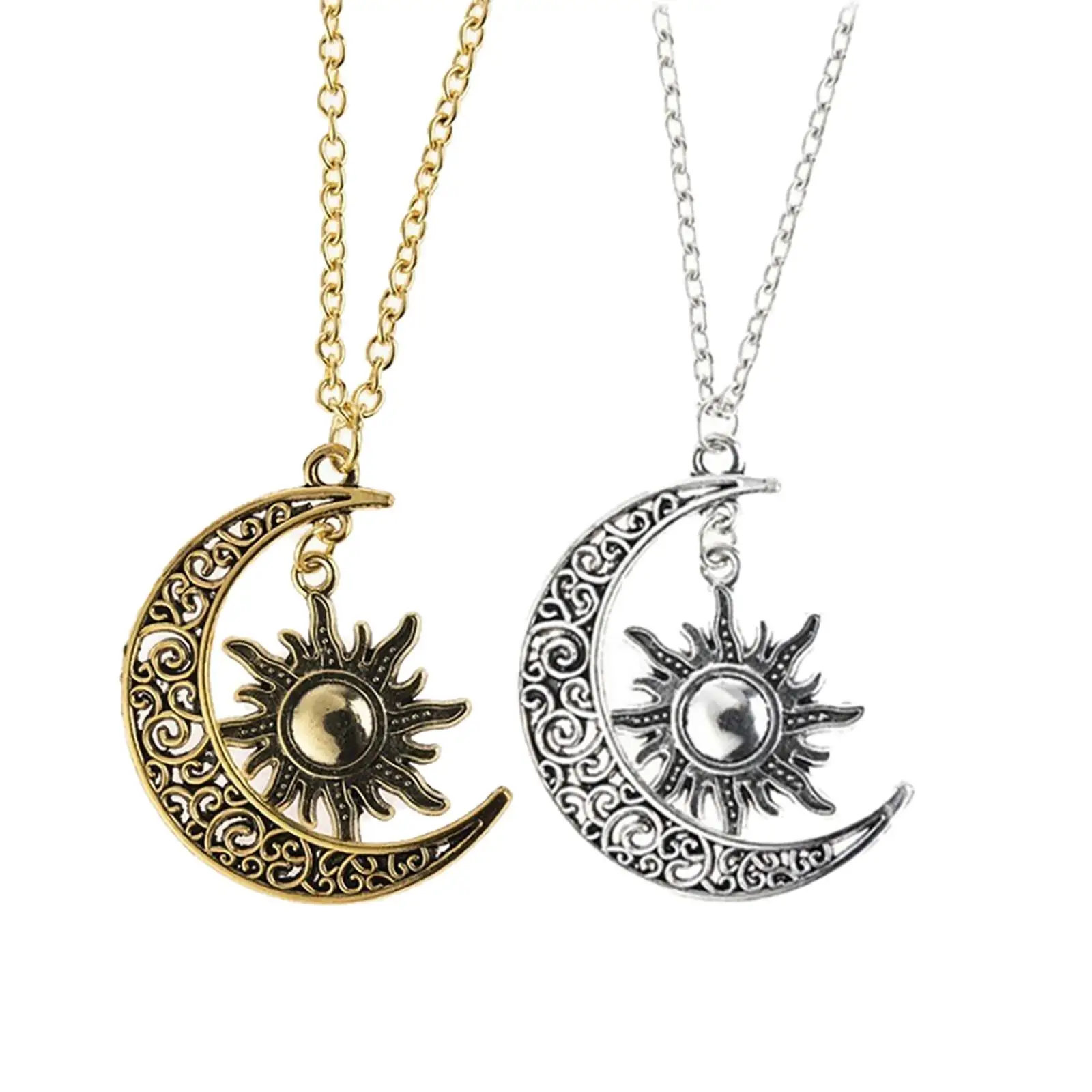 

Delicate Moon and Sun Necklace Gifts High Polished Jewelry for Women Teen