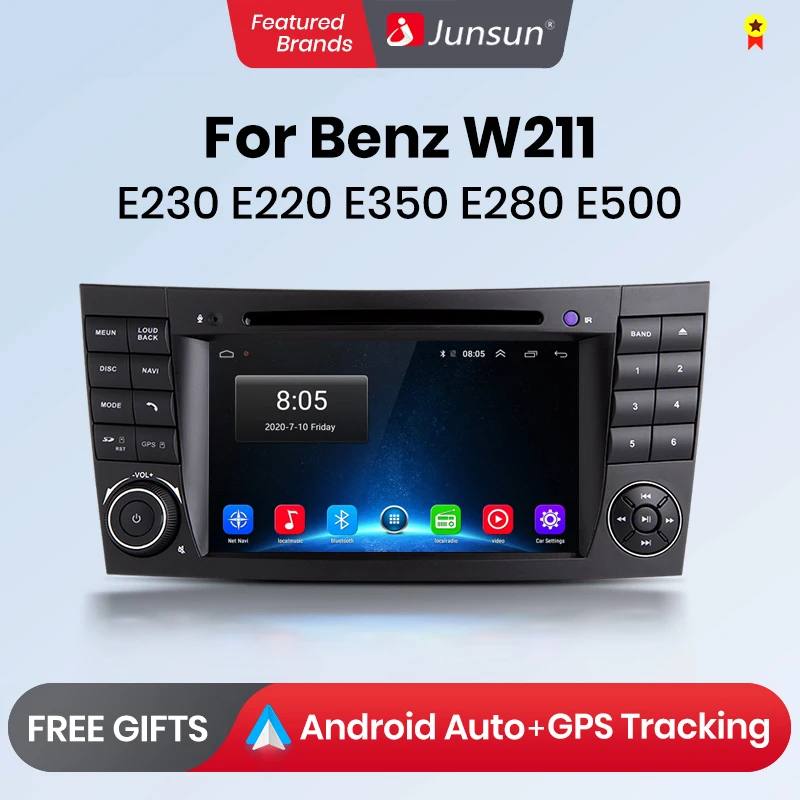 Автомагнитола Junsun мультимедийная система на Android с GPS RDS для Mercedes Benz E-Class W211 W219 E200