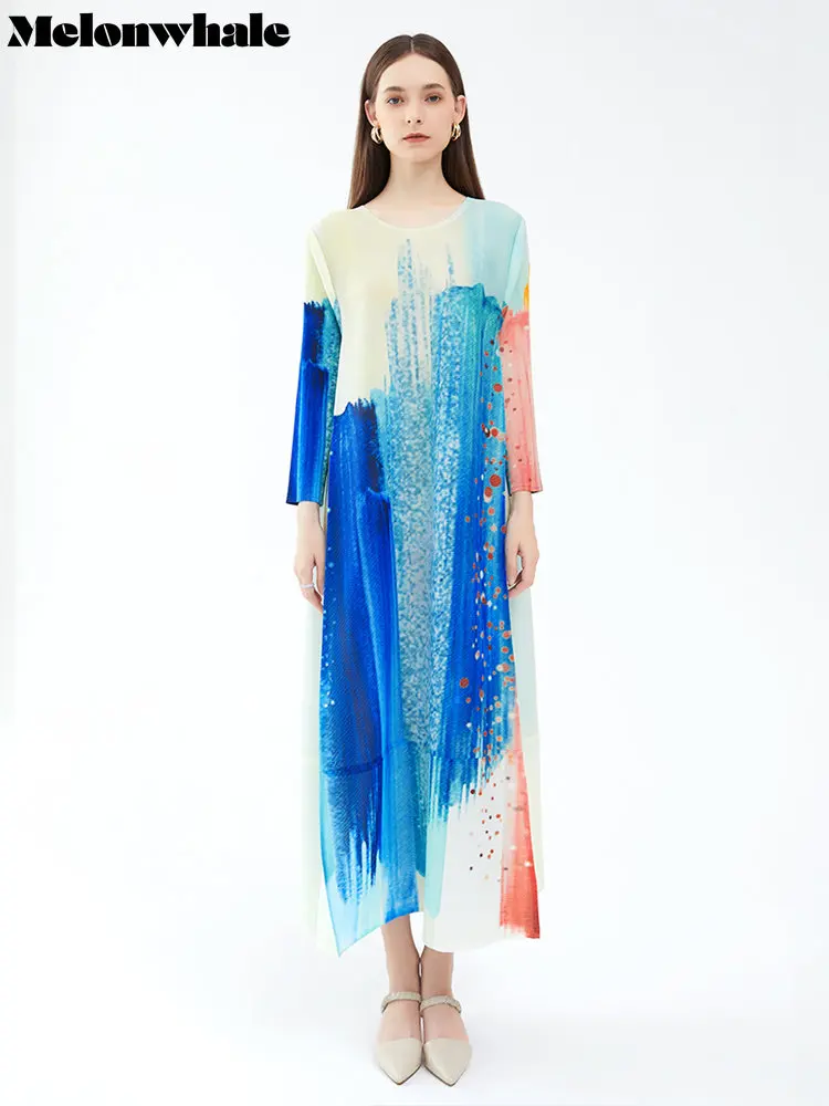 

Платье Плиссированное с принтом чернил, на весну/лето