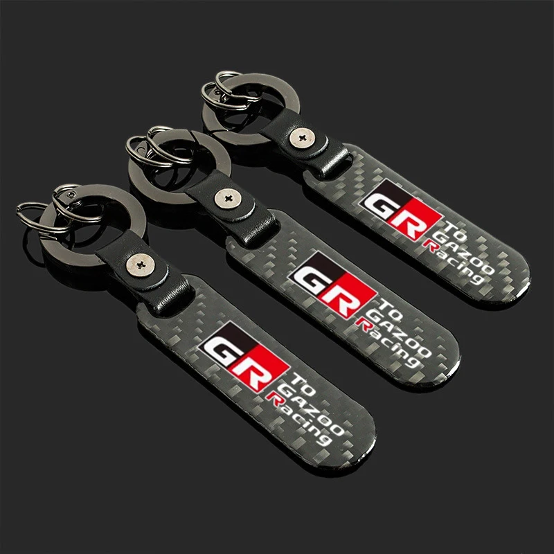 Keyring Carbon Fiber Fashion Key Decoration For Toyota Camry Corolla 4runner Rav4 Tundra Crown Prius Yaris Hv Rc
