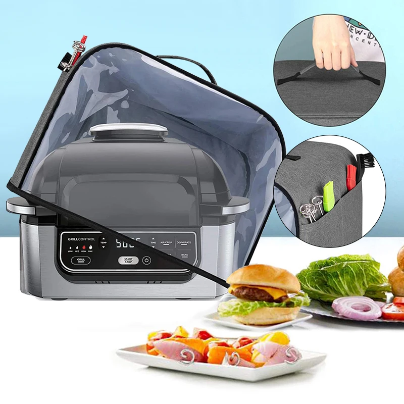 

Toaster Cover Air Fryer Cover Durable Household Kitchen Dust Cover Bread Baking Hood For Ninja Foodi Grill Kitchen Accessories