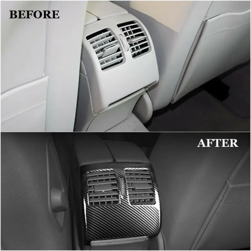 

Carbon fiber style Air Vent Trim Cover 1Pc Replacement Frame Inner ABS Interior Durable Practical
