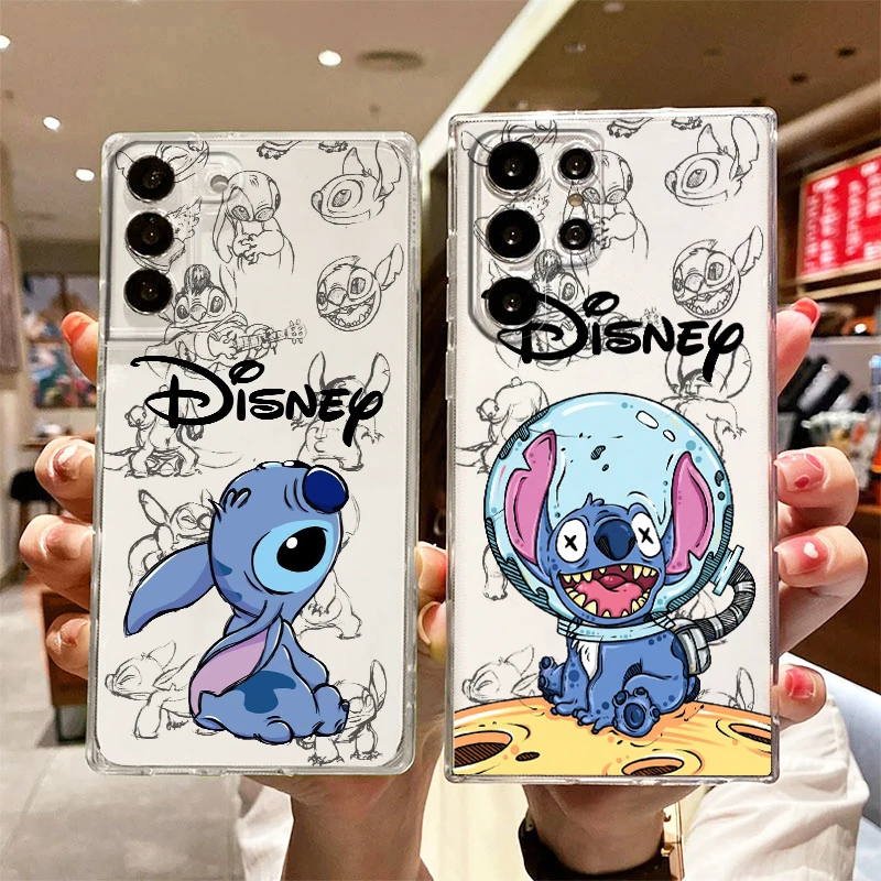 

Lilo Stitch Baby Cute Transparent Phone Case For Samsung S23 S22 S21 S20 FE Ultra Pro Lite S10 S10E S9 S8 Plus 5G Cover Shell