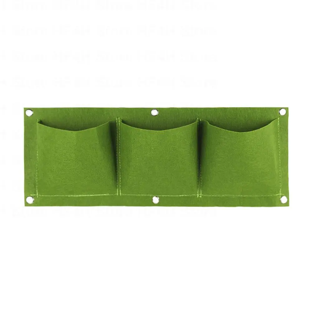 

3 Pockets Green Wall Hanging Planting Bag Flowers Plant Grow Pot vertical garden Bags Life Household growing Pots Decoration B4
