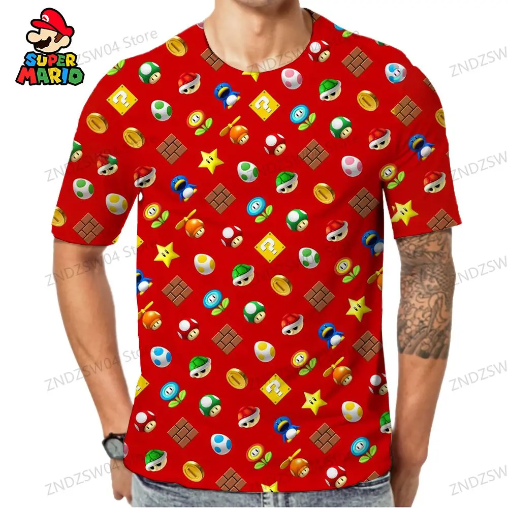 Футболка мужская оверсайз в стиле Super Mario быстросохнущая с коротким рукавом для