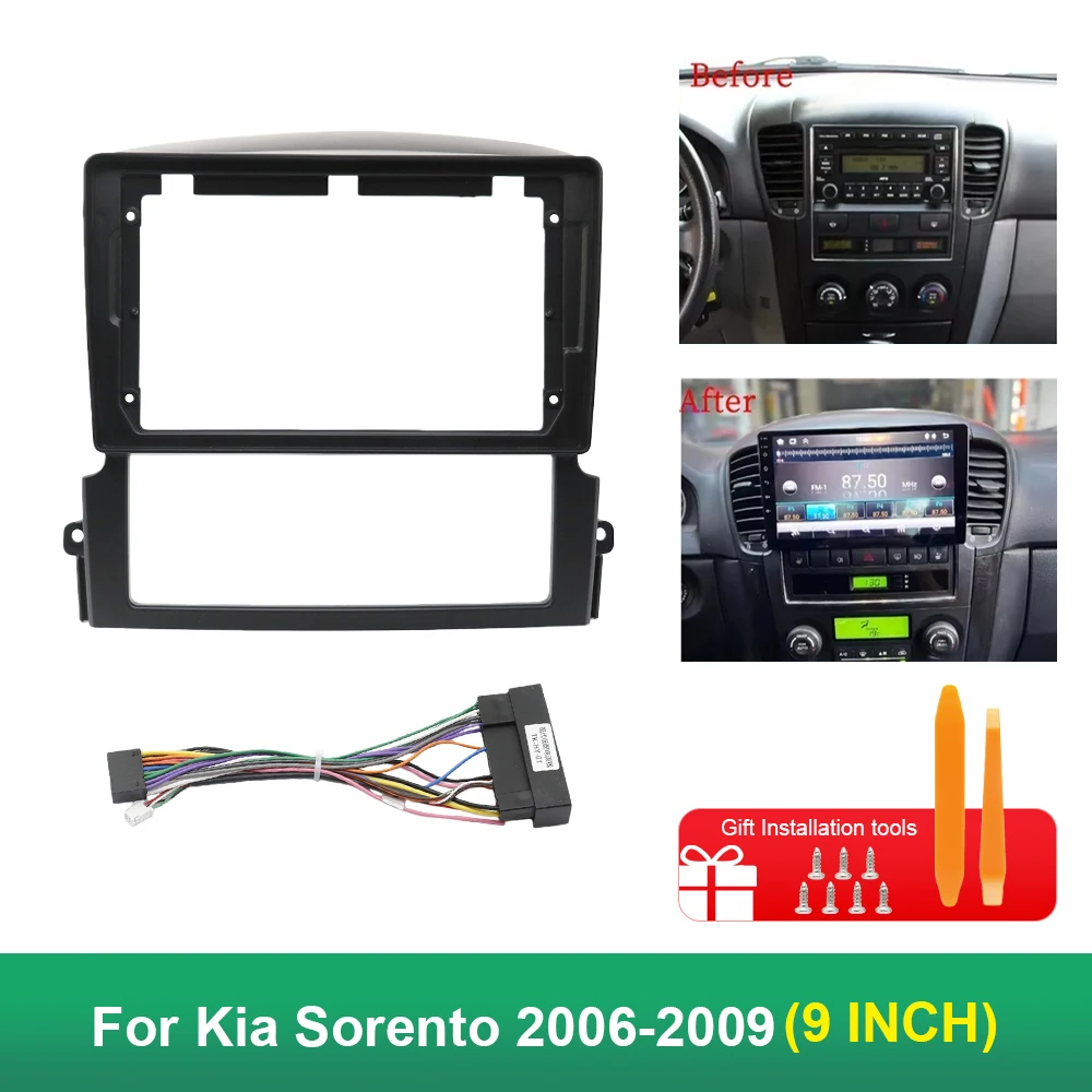 Фото Для KIA SORENTO (9 дюймов) 2006-2009 годов автомобильный радиоприемник Android GPS MP5 стереоплеер 2 Din головное устройство панель установка рамы приборной панели №1