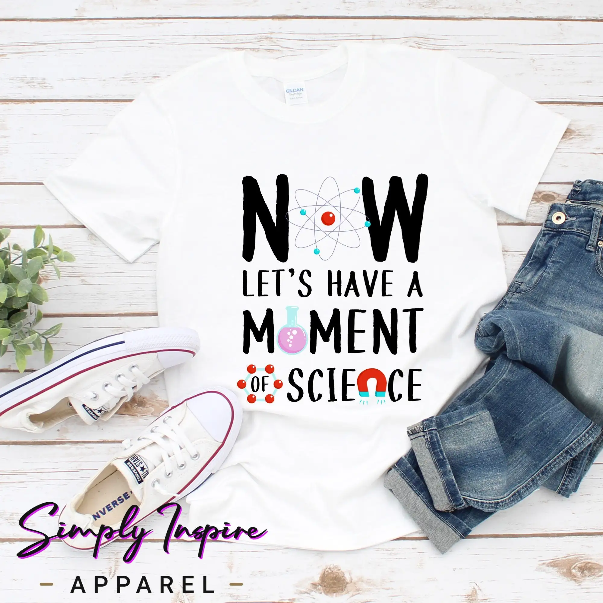 Научная футболка S теперь Давайте есть момент учителя в лаборатории для ученых