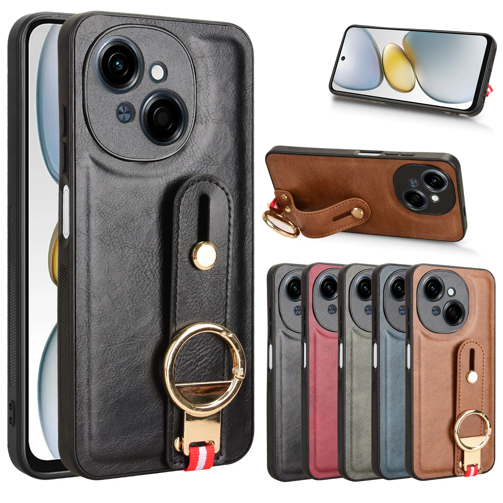 Новинка противоударный деловой кожаный чехол для наручного ремешка Tecno Spark GO 1 G0 - Цена: 577