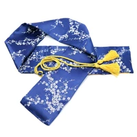 51 silk plum blossom japanese katana samurai sword carry bag blue with tassel large size
