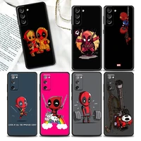 phone case for samsung galaxy s7 s8 s9 s10e s21 s20 fe plus ultra 5g case soft silicone cover marvel deadpool and cute cartoon