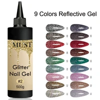 500g colorful reflective glitter nail gel polish sparkling auroras laser gel shiny sequins uv gel varnish manicure nail salon