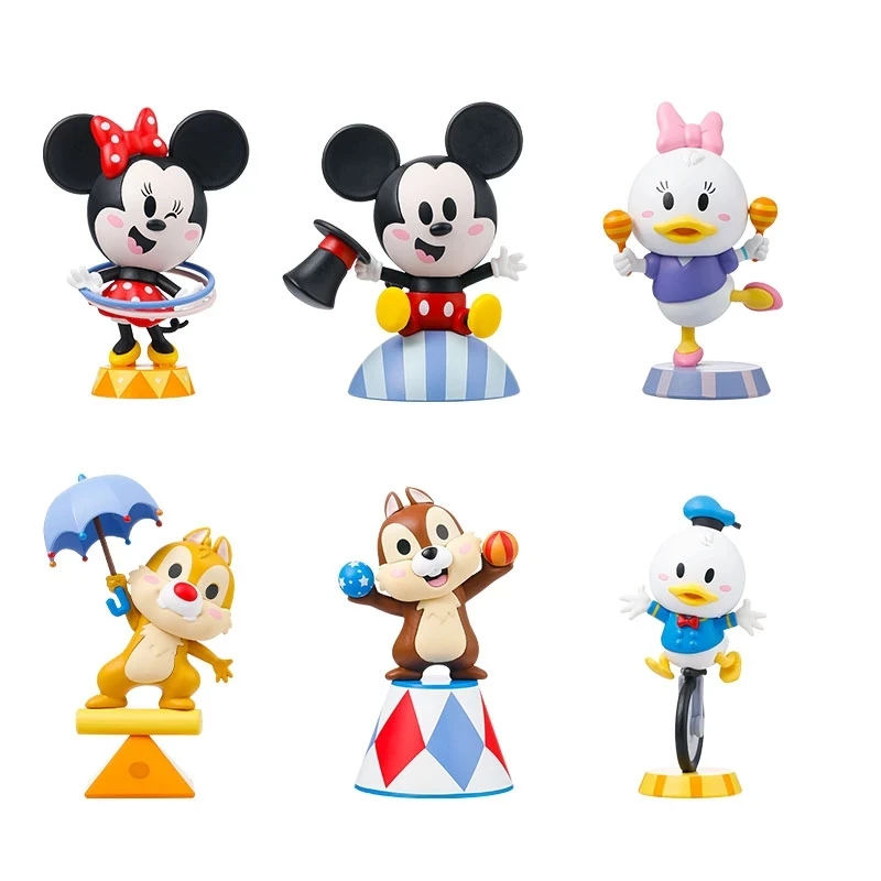 

Disney Mickey Circus Series Figure Cute Cartoon Action Figurines Donald Duck Minnie Daisy Dolls Collectable Model Toys Kids Gift