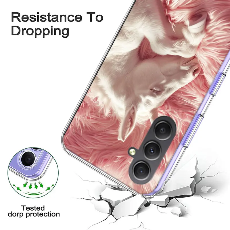 Белый детский Единорог для Samsung A54 A34 A24 A14 A53 A33 A23 A13 A52S A32 A22 A12 Phone Galaxy A03 A0