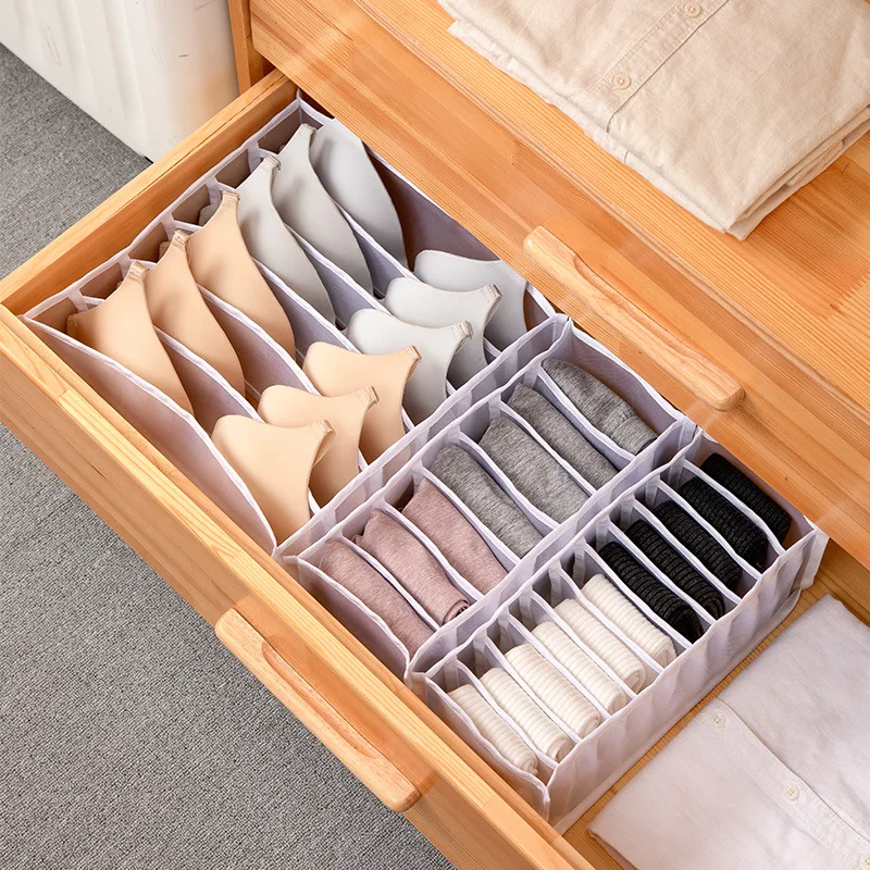 

Underwear Storage Box Household Wardrobe Storage Clothes Organizer Underwears Socks Bras Magic Tools Drawer Type Separation Box
