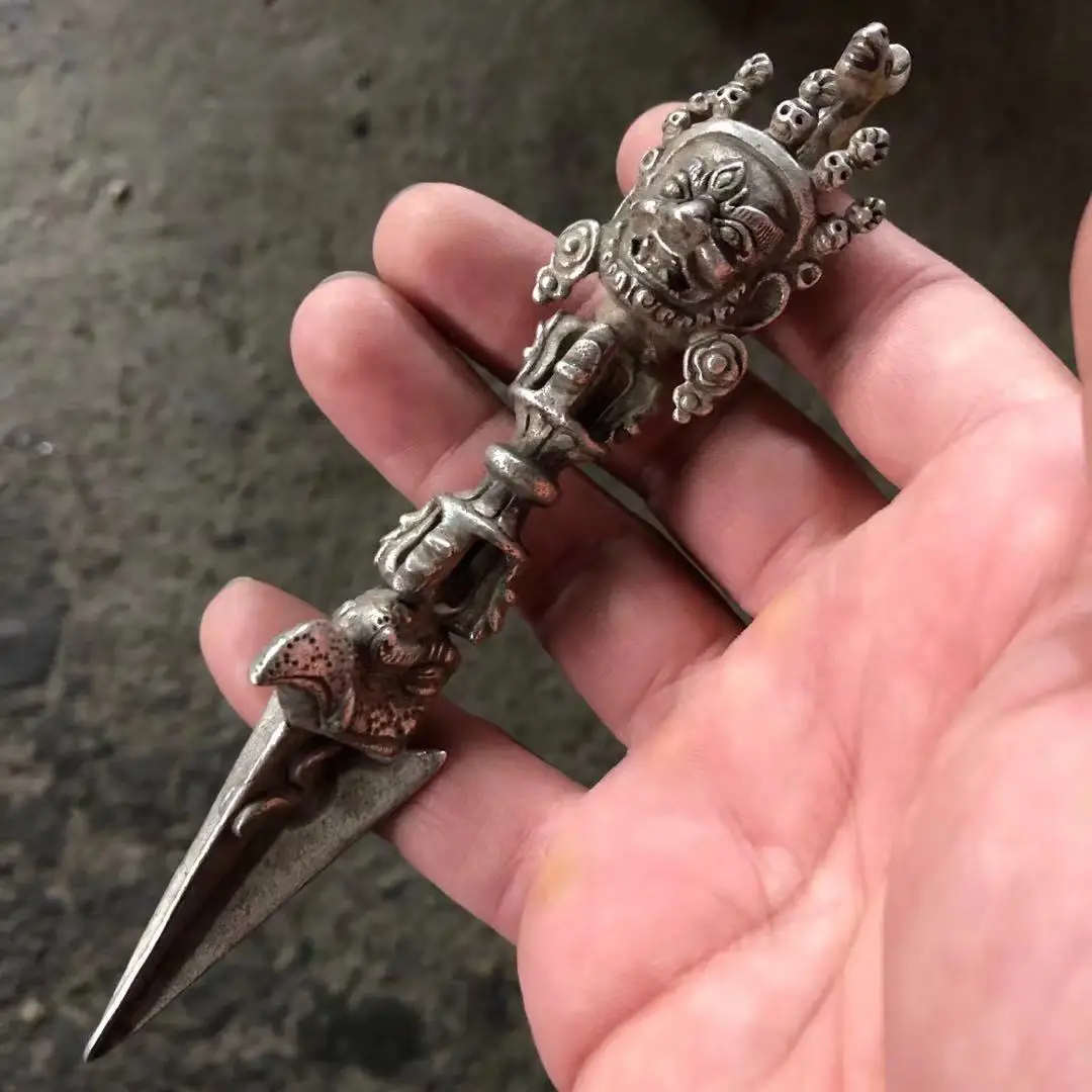 

Белое медное и серебряное позолоченное волшебное оружие, искусственное оружие, пестик подводного демона, бронзовое украшение