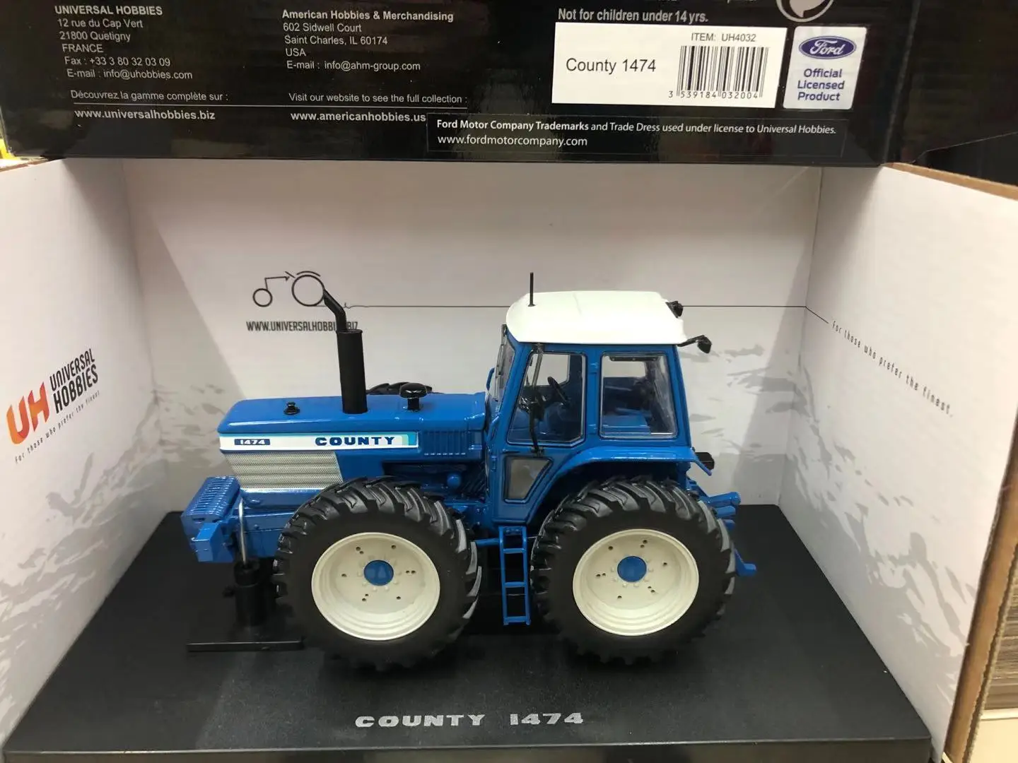 

UH 1:32 Ford County 1474 трактор из сплава, имитация модели 4032, подарки, Сувенирные игрушки