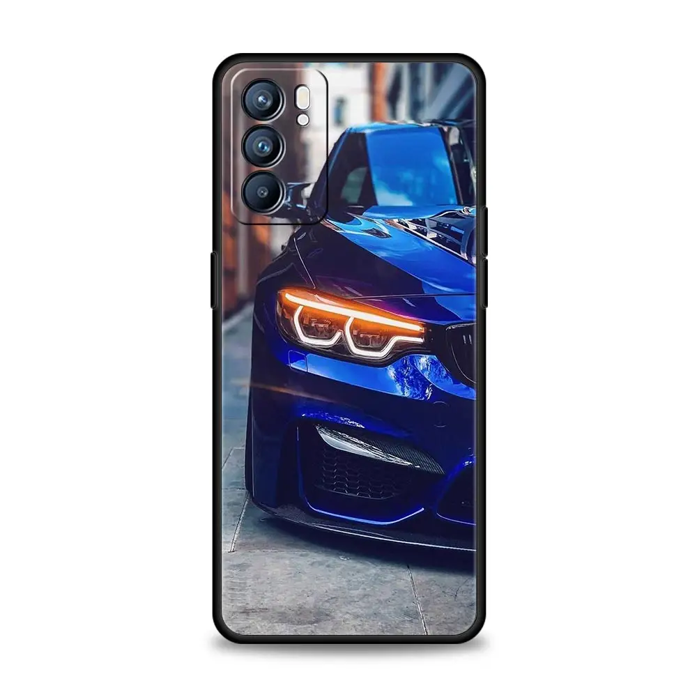 Blue Red Sport Car Line Phone Case For Oppo Find X5 Pro Reno7 SE Reno6 A54 5G A53 A52 A9 2020 A95 A16 A76 A74 A12 Cover