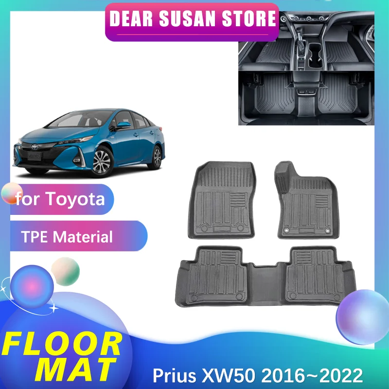 

Автомобильный напольный коврик для Toyota Prius XW50 2016 ~ 2022 2017, 2018 2019 2020 2021 части панели, подкладка из ТПЭ для ног, коврик для интерьера, коврик, индивидуальный чехол, аксессуары для ковриков