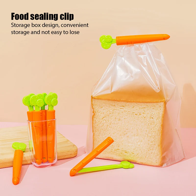

Carrot Food Bags Sealer Clip Fresh-Keeping Clamp Food Sealers Snack Bags Storage Bag Sealing Clip Kitchen Tools Wholesale
